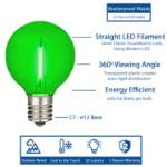 25 LED Filament G40 Globe String Light Set with Transparent Yellow, Purple & Green Bulbs on White Wire