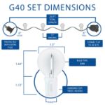 25 LED Filament G40 Globe String Light Set with Transparent Orange, Green & White Bulbs on White Wire