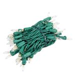 RetroGlo® Clear Mini Lights 50 Light on Green Wire 11 Feet Long