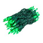 RetroGlo® Green Ceramic Mini Lights 50 Light on Green Wire 11 Feet Long