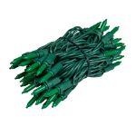 RetroGlo® Green Ceramic Mini Lights 50 Light on Green Wire 11 Feet Long