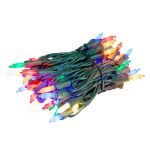 RetroGlo® Multi Color Ceramic Mini Lights 50 Light on Green Wire 11 Feet Long