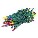 RetroGlo® Multi Color Mini Lights 50 Light on Green Wire 11 Feet Long