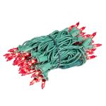 RetroGlo® Red Mini Lights 50 Light on Green Wire 11 Feet Long