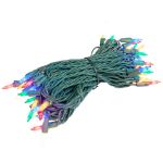 RetroGlo® Multi Color Ceramic Mini Lights 50 Light on Green Wire 25 Feet Long