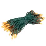 RetroGlo® Orange Ceramic Mini Lights 50 Light on Green Wire 25 Feet Long