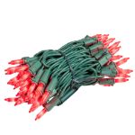 RetroGlo® Red Ceramic Mini Lights 50 Light on Green Wire 11 Feet Long