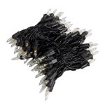 RetroGlo® Clear Mini Lights 100 Light on Black Wire 22 Feet Long