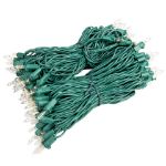 RetroGlo® Clear Mini Lights 100 Light on Green Wire 50 Feet Long