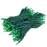 RetroGlo® Green Mini Lights 100 Light on Green Wire 50 Feet Long