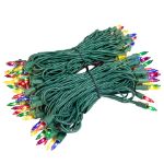 RetroGlo® Multi Color Mini Lights 100 Light on Green Wire 50 Feet Long