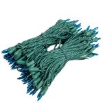 RetroGlo® Teal Mini Lights 100 Light on Green Wire 50 Feet Long