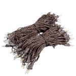 RetroGlo® Clear Mini Lights 100 Light on Brown Wire 50 Feet Long