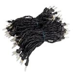 RetroGlo® Clear Mini Lights 100 Light on Black Wire 50 Feet Long
