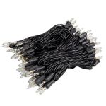 RetroGlo® Clear Mini Lights 100 Light on Black Wire 34 Feet Long