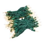 RetroGlo® Clear Mini Lights 100 Light on Green Wire 34 Feet Long