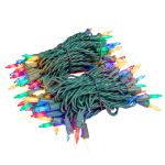 RetroGlo® Multi Color Ceramic Mini Lights 100 Light on Green Wire 34 Feet Long