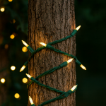 RetroGlo® White Ceramic Mini Lights 50 Light on Green Wire 11 Feet Long