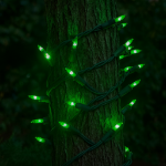 RetroGlo® Green Ceramic Mini Lights 50 Light on Green Wire 11 Feet Long
