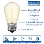 Frosted Warm White S14 LED Plastic Filament Medium Base e26 Bulbs  - 25pk