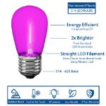 Pink S14 LED Plastic Filament Medium Base e26 Bulbs  - 25pk