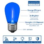 Blue S14 LED Plastic Filament Medium Base e26 Bulbs  - 5pk