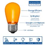 Orange S14 LED Plastic Filament Medium Base e26 Bulbs  - 5pk