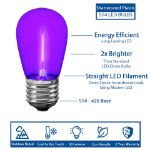 Purple S14 LED Plastic Filament Medium Base e26 Bulbs  - 5pk