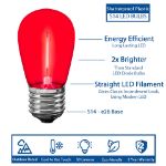 Red S14 LED Plastic Filament Medium Base e26 Bulbs  - 5pk