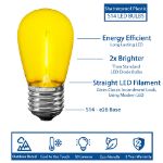 Yellow S14 LED Plastic Filament Medium Base e26 Bulbs  - 5pk