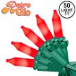 RetroGlo® Red Ceramic Mini Lights 50 Light on Green Wire 11 Feet Long