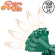 RetroGlo® Clear Mini Lights 100 Light on Green Wire 34 Feet Long