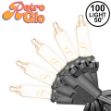 RetroGlo® Clear Mini Lights 100 Light on Black Wire 50 Feet Long