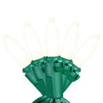 RetroGlo® White Ceramic Mini Lights 50 Light on Green Wire 11 Feet Long