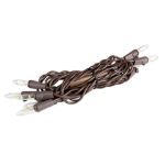RetroGlo® Non-Connectable Clear Mini Lights 10 Light on Brown Wire 5.5 Feet Long
