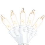 RetroGlo® Non-Connectable Clear Mini Lights 20 Light on White Wire 8 Feet Long