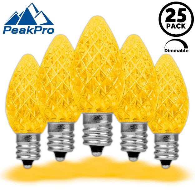 PeakPro Yellow C7 LED Replacement Bulbs 25 Pack