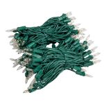 RetroGlo® Clear 100 Light Icicle Lights Green Wire Medium Drops
