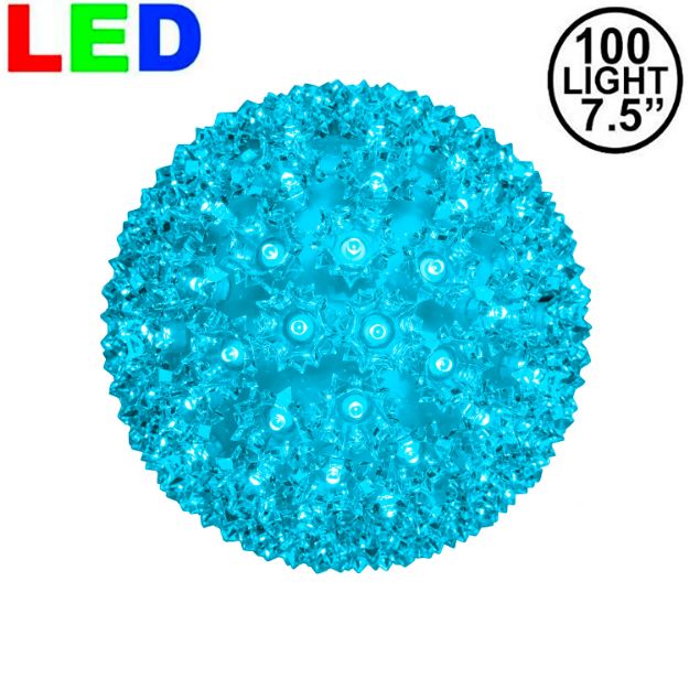 100 Teal LED 7.5" Sphere