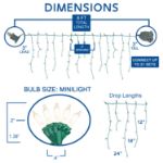 RetroGlo® Clear 100 Light Icicle Lights Green Wire Long Drops
