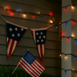 RetroGlo® Ceramic Red/White/Blue Multi Function Chasing Christmas Lights