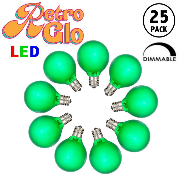 RetroGlo® Green Satin G40 Globe Bulbs 25 Pack