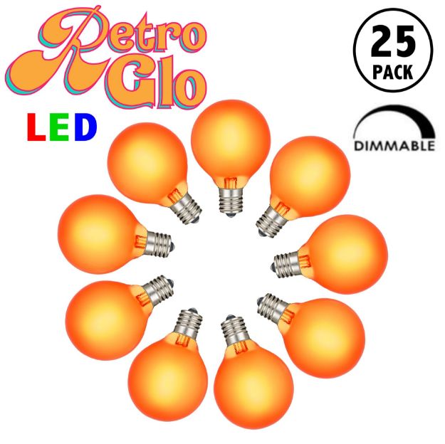 RetroGlo® Orange Satin G40 Globe Bulbs 25 Pack