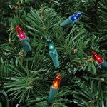 Multi 50 Light 25' Long Green Wire Christmas Mini Lights