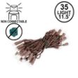 35 Light Non Connectable Pure White LED Mini Lights Brown Wire