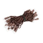 35 Light Non Connectable Pure White LED Mini Lights Brown Wire