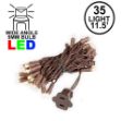 35 Light Warm White LED Mini Lights 11.5' Long on Brown Wire