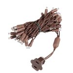 35 Light Warm White LED Mini Lights 11.5' Long on Brown Wire