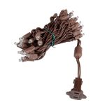 35 Light Pure White LED Mini Lights 11.5' Long on Brown Wire