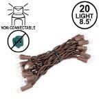20 Light Non Connectable Pure White LED Mini Lights Brown Wire